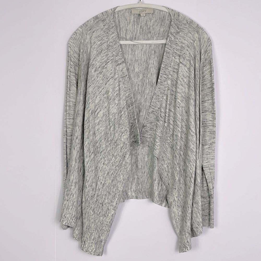 LOFT Spacedye Waterfall Cardigan, Large